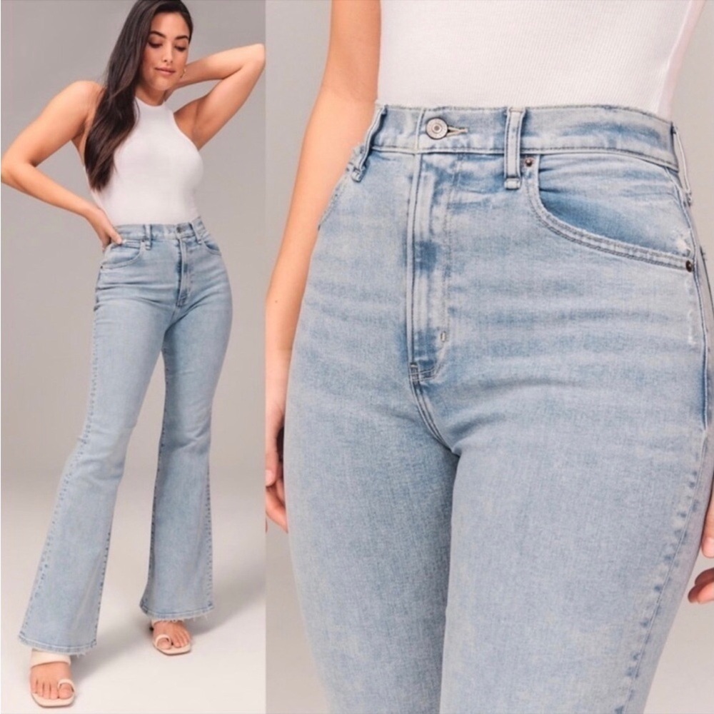 NWOT Abercrombie & Fitch Curve Love The Flare High Rise Jeans SZ 16S